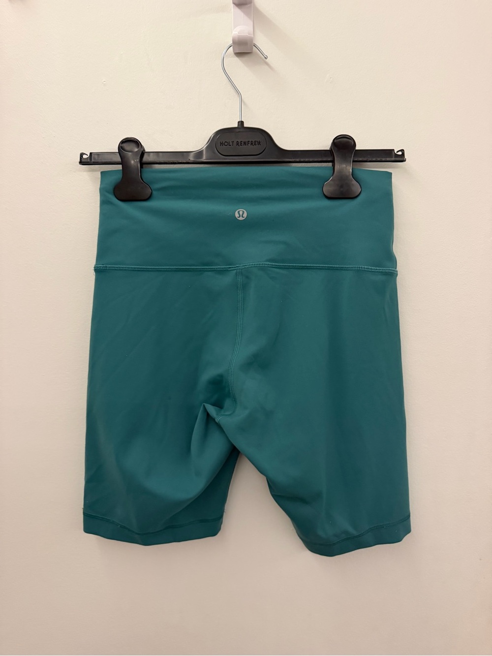 Lululemon Teal Green High-Waisted Biker Shorts - Picture 2 of 4